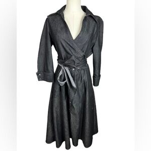 Kenneth Cole Reaction Charcoal Wrap Top Dress Size 12